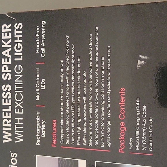 ION Helios Bluetooth Speaker with LED Lights Multiple Lighting Modes NWT - Picture 9 of 11